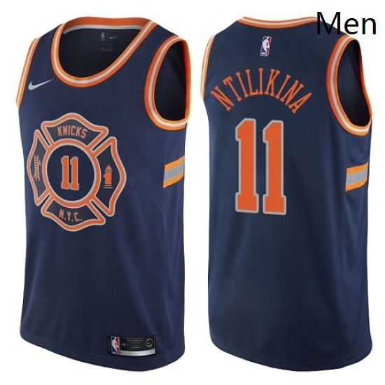 Mens Nike New York Knicks 11 Frank Ntilikina Authentic Navy Blue NBA Jersey City Edition Mens Nike New York Knicks 11 Frank Ntilikina Authentic Navy Blue NBA Jersey City Edition