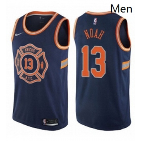 Mens Nike New York Knicks 13 Joakim Noah Swingman Navy Blue NBA Jersey City Edition Mens Nike New York Knicks 13 Joakim Noah Swingman Navy Blue NBA Jersey City Edition