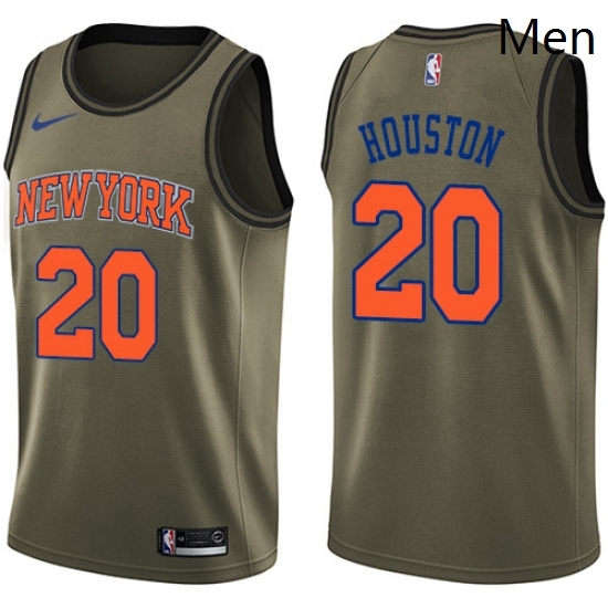 Mens Nike New York Knicks 20 Allan Houston Swingman Green Salute to Service NBA Jersey Mens Nike New York Knicks 20 Allan Houston Swingman Green Salute to Service NBA Jersey