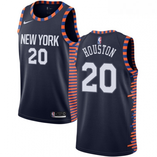 Mens Nike New York Knicks 20 Allan Houston Swingman Navy Blue NBA Jersey 2018 19 City Edition Mens Nike New York Knicks 20 Allan Houston Swingman Navy Blue NBA Jersey 2018 19 City Edition