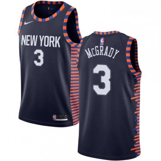 Mens Nike New York Knicks 3 Tracy McGrady Swingman Navy Blue NBA Jersey 2018 19 City Edition Mens Nike New York Knicks 3 Tracy McGrady Swingman Navy Blue NBA Jersey 2018 19 City Edition