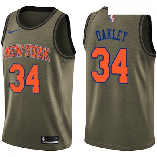 Mens Nike New York Knicks 34 Charles Oakley Swingman Green Salute to Service NBA Jersey Mens Nike New York Knicks 34 Charles Oakley Swingman Green Salute to Service NBA Jersey