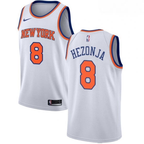 Mens Nike New York Knicks 8 Mario Hezonja Swingman White NBA Jersey Association Edition Mens Nike New York Knicks 8 Mario Hezonja Swingman White NBA Jersey Association Edition