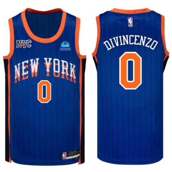 New York Knicks Donte DiVincenzo #0 Nike City Edition Edition Swingman Jersey Blue New York Knicks Donte DiVincenzo #0 Nike City Edition Edition Swingman Jersey Blue
