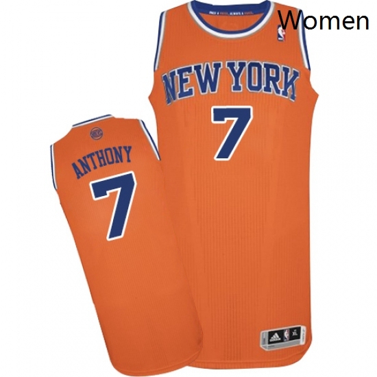 Womens Adidas New York Knicks 7 Carmelo Anthony Authentic Orange Alternate NBA Jersey Womens Adidas New York Knicks 7 Carmelo Anthony Authentic Orange Alternate NBA Jersey