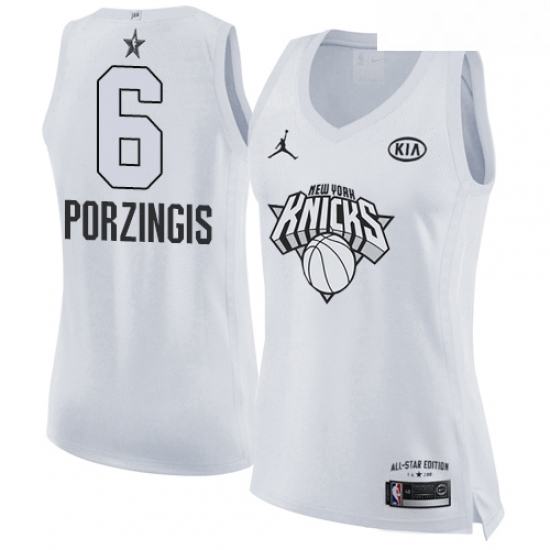 Womens Nike Jordan New York Knicks 6 Kristaps Porzingis Swingman White 2018 All Star Game NBA Jersey Womens Nike Jordan New York Knicks 6 Kristaps Porzingis Swingman White 2018 All Star Game NBA Jersey