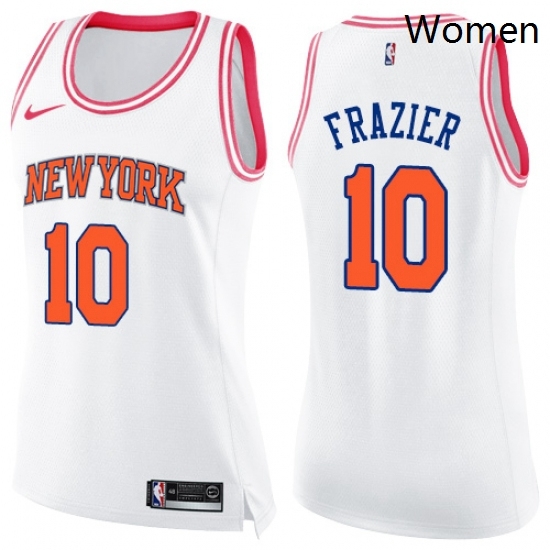 Womens Nike New York Knicks 10 Walt Frazier Swingman WhitePink Fashion NBA Jersey Womens Nike New York Knicks 10 Walt Frazier Swingman WhitePink Fashion NBA Jersey
