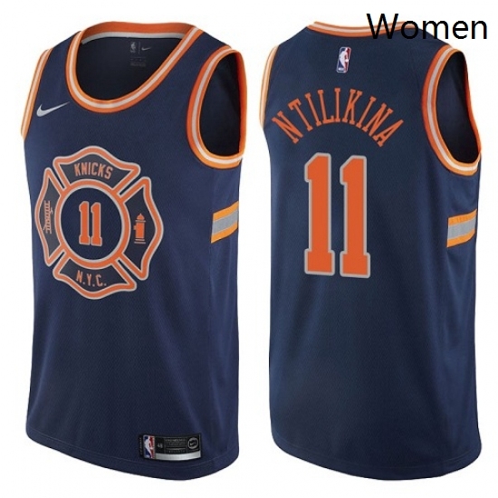 Womens Nike New York Knicks 11 Frank Ntilikina Swingman Navy Blue NBA Jersey City Edition Womens Nike New York Knicks 11 Frank Ntilikina Swingman Navy Blue NBA Jersey City Edition