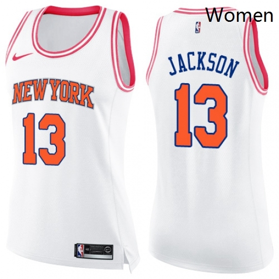 Womens Nike New York Knicks 13 Mark Jackson Swingman WhitePink Fashion NBA Jersey Womens Nike New York Knicks 13 Mark Jackson Swingman WhitePink Fashion NBA Jersey