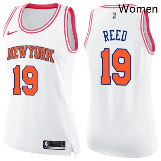 Womens Nike New York Knicks 19 Willis Reed Swingman WhitePink Fashion NBA Jersey Womens Nike New York Knicks 19 Willis Reed Swingman WhitePink Fashion NBA Jersey