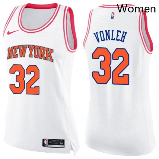 Womens Nike New York Knicks 32 Noah Vonleh Swingman White Pink Fashion NBA Jersey Womens Nike New York Knicks 32 Noah Vonleh Swingman White Pink Fashion NBA Jersey