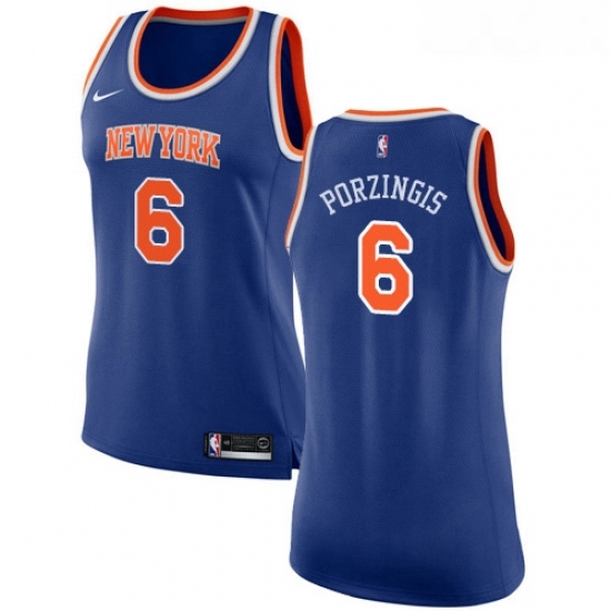 Womens Nike New York Knicks 6 Kristaps Porzingis Swingman Royal Blue NBA Jersey Icon Edition Womens Nike New York Knicks 6 Kristaps Porzingis Swingman Royal Blue NBA Jersey Icon Edition