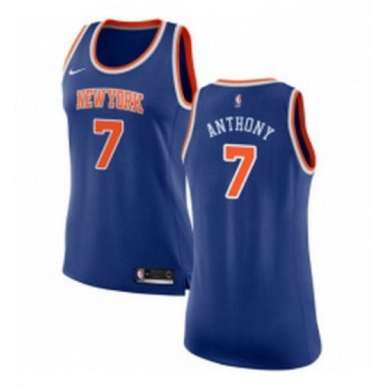 Womens Nike New York Knicks 7 Carmelo Anthony Authentic Royal Blue NBA Jersey Icon Edition Womens Nike New York Knicks 7 Carmelo Anthony Authentic Royal Blue NBA Jersey Icon Edition