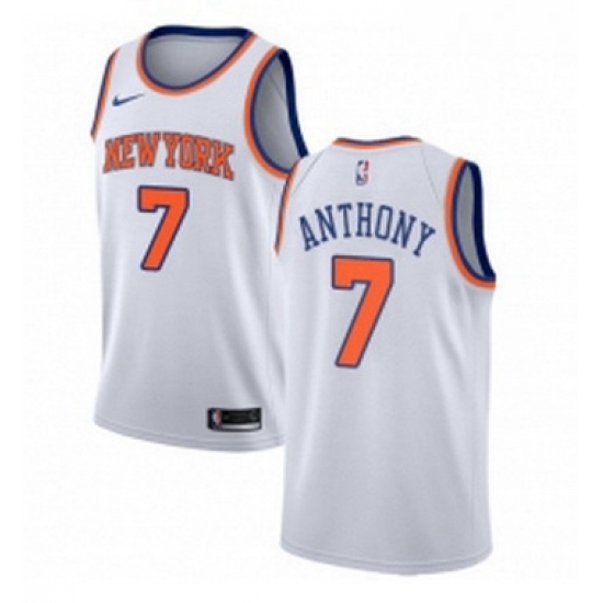 Womens Nike New York Knicks 7 Carmelo Anthony Swingman White NBA Jersey Association Edition Womens Nike New York Knicks 7 Carmelo Anthony Swingman White NBA Jersey Association Edition