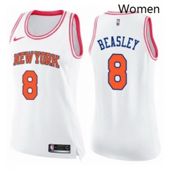 Womens Nike New York Knicks 8 Michael Beasley Swingman WhitePink Fashion NBA Jersey Womens Nike New York Knicks 8 Michael Beasley Swingman WhitePink Fashion NBA Jersey