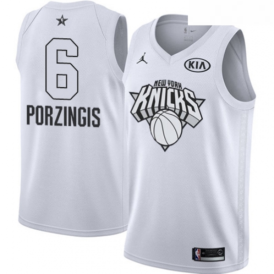 Youth Nike Jordan New York Knicks 6 Kristaps Porzingis Swingman White 2018 All Star Game NBA Jersey Youth Nike Jordan New York Knicks 6 Kristaps Porzingis Swingman White 2018 All Star Game NBA Jersey