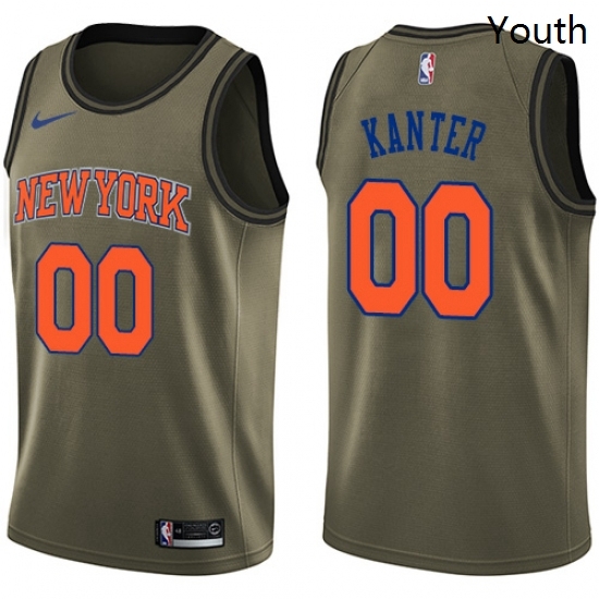 Youth Nike New York Knicks 00 Enes Kanter Swingman Green Salute to Service NBA Jersey Youth Nike New York Knicks 00 Enes Kanter Swingman Green Salute to Service NBA Jersey
