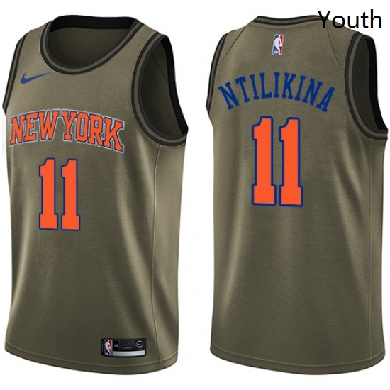 Youth Nike New York Knicks 11 Frank Ntilikina Swingman Green Salute to Service NBA Jersey Youth Nike New York Knicks 11 Frank Ntilikina Swingman Green Salute to Service NBA Jersey