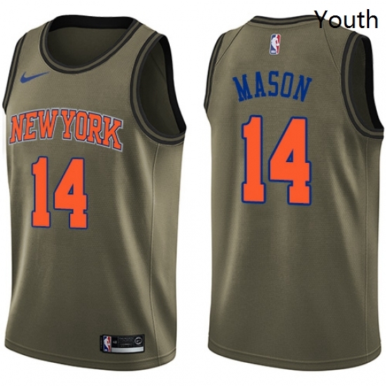 Youth Nike New York Knicks 14 Anthony Mason Swingman Green Salute to Service NBA Jersey Youth Nike New York Knicks 14 Anthony Mason Swingman Green Salute to Service NBA Jersey