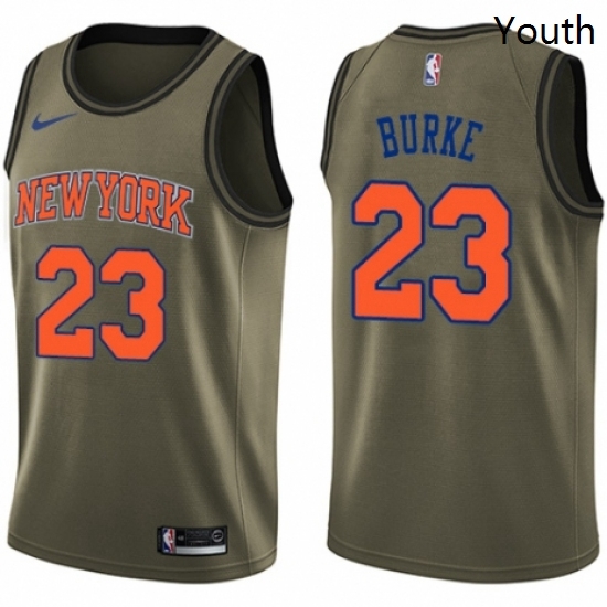 Youth Nike New York Knicks 23 Trey Burke Swingman Green Salute to Service NBA Jersey Youth Nike New York Knicks 23 Trey Burke Swingman Green Salute to Service NBA Jersey