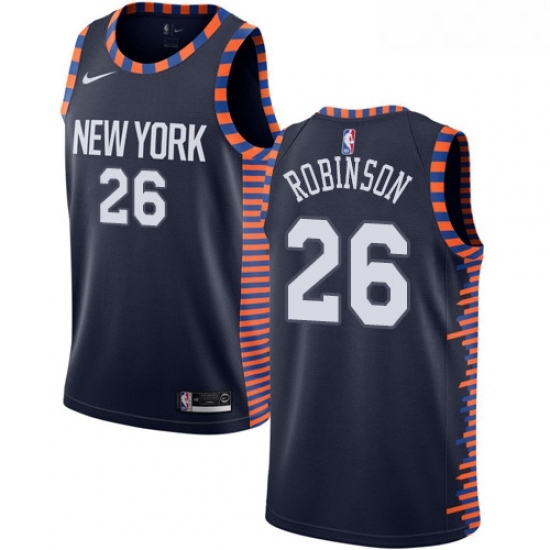 Youth Nike New York Knicks 26 Mitchell Robinson Swingman Navy Blue NBA Jersey 2018 19 City Edition Youth Nike New York Knicks 26 Mitchell Robinson Swingman Navy Blue NBA Jersey 2018 19 City Edition