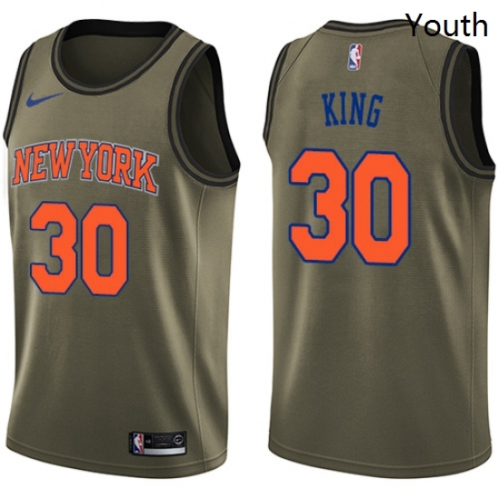 Youth Nike New York Knicks 30 Bernard King Swingman Green Salute to Service NBA Jersey Youth Nike New York Knicks 30 Bernard King Swingman Green Salute to Service NBA Jersey