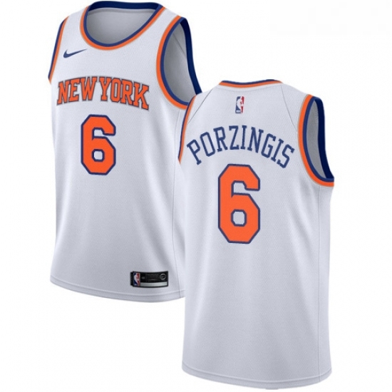 Youth Nike New York Knicks 6 Kristaps Porzingis Swingman White NBA Jersey Association Edition Youth Nike New York Knicks 6 Kristaps Porzingis Swingman White NBA Jersey Association Edition
