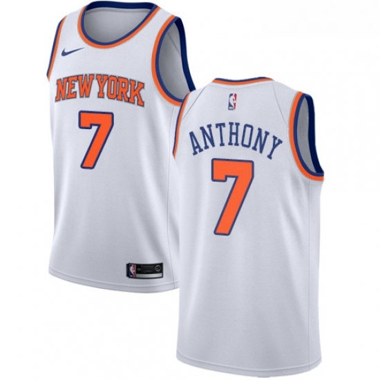 Youth Nike New York Knicks 7 Carmelo Anthony Authentic White NBA Jersey Association Edition Youth Nike New York Knicks 7 Carmelo Anthony Authentic White NBA Jersey Association Edition