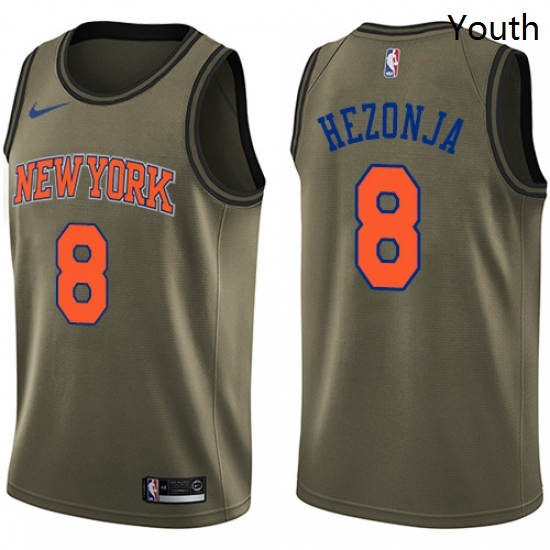 Youth Nike New York Knicks 8 Mario Hezonja Swingman Green Salute to Service NBA Jersey Youth Nike New York Knicks 8 Mario Hezonja Swingman Green Salute to Service NBA Jersey