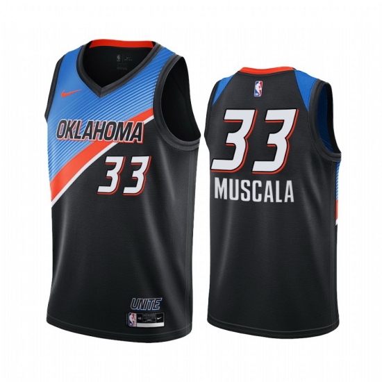 Men Nike Oklahoma City Thunder 33 Mike Muscala Black NBA Swingman 2020 21 City Edition Jersey Men Nike Oklahoma City Thunder 33 Mike Muscala Black NBA Swingman 2020 21 City Edition Jersey
