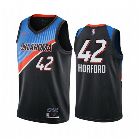Men Nike Oklahoma City Thunder 42 Al Horford Black NBA Swingman 2020 21 City Edition Jersey Men Nike Oklahoma City Thunder 42 Al Horford Black NBA Swingman 2020 21 City Edition Jersey