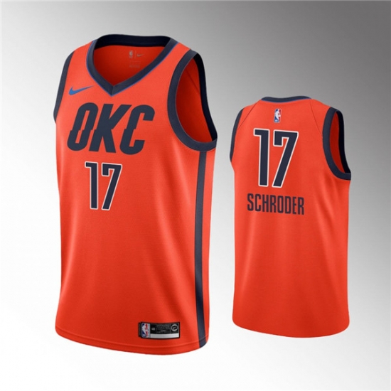 Men Oklahoma City Thunder 17 Dennis Schroder Orange Stitched Basketball Jersey Men Oklahoma City Thunder 17 Dennis Schroder Orange Stitched Basketball Jersey