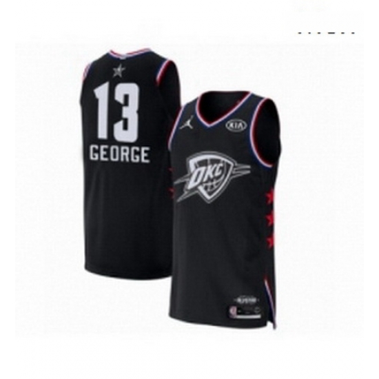 Mens Jordan Oklahoma City Thunder 13 Paul George Authentic Black 2019 All Star Game Basketball Jersey Mens Jordan Oklahoma City Thunder 13 Paul George Authentic Black 2019 All Star Game Basketball Jersey