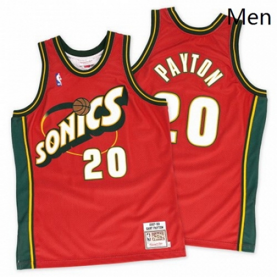 Mens Mitchell and Ness Oklahoma City Thunder 20 Gary Payton Swingman Red SuperSonics Throwback NBA Jersey Mens Mitchell and Ness Oklahoma City Thunder 20 Gary Payton Swingman Red SuperSonics Throwback NBA Jersey