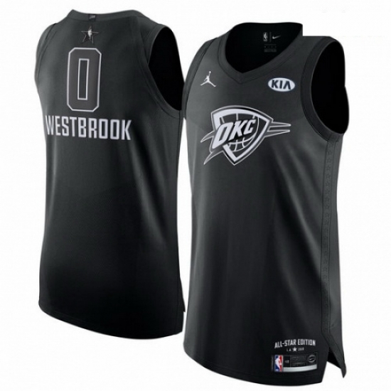 Mens Nike Jordan Oklahoma City Thunder 0 Russell Westbrook Authentic Black 2018 All Star Game NBA Jersey Mens Nike Jordan Oklahoma City Thunder 0 Russell Westbrook Authentic Black 2018 All Star Game NBA Jersey