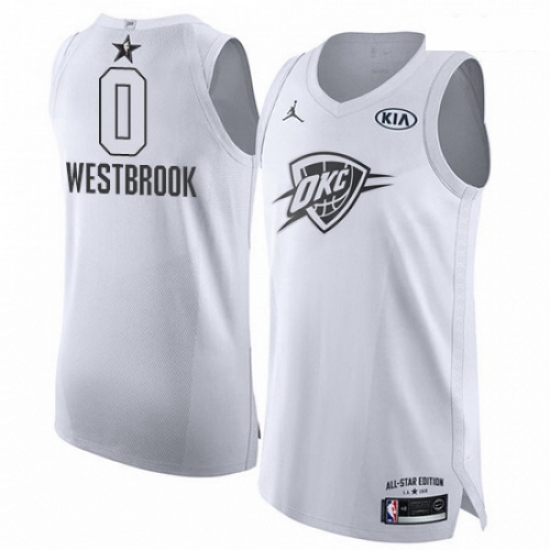 Mens Nike Jordan Oklahoma City Thunder 0 Russell Westbrook Authentic White 2018 All Star Game NBA Jersey Mens Nike Jordan Oklahoma City Thunder 0 Russell Westbrook Authentic White 2018 All Star Game NBA Jersey