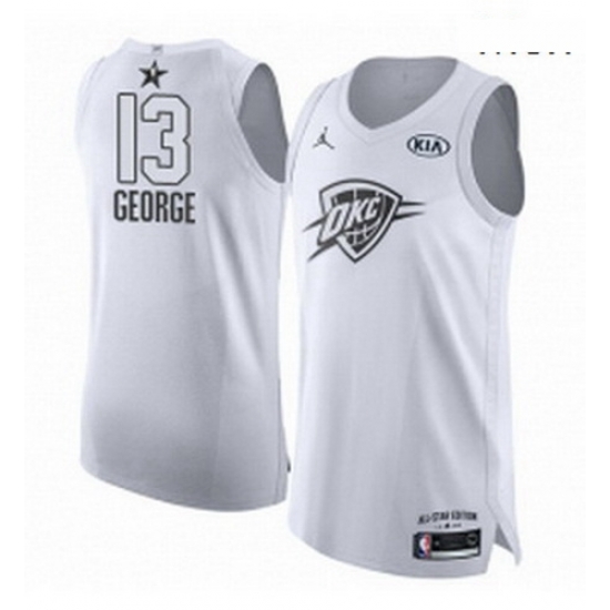 Mens Nike Jordan Oklahoma City Thunder 13 Paul George Authentic White 2018 All Star Game NBA Jersey Mens Nike Jordan Oklahoma City Thunder 13 Paul George Authentic White 2018 All Star Game NBA Jersey