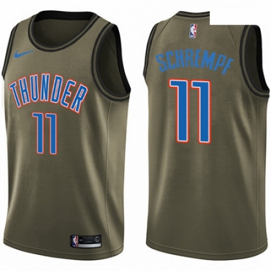 Mens Nike Oklahoma City Thunder 11 Detlef Schrempf Swingman Green Salute to Service NBA Jersey Mens Nike Oklahoma City Thunder 11 Detlef Schrempf Swingman Green Salute to Service NBA Jersey