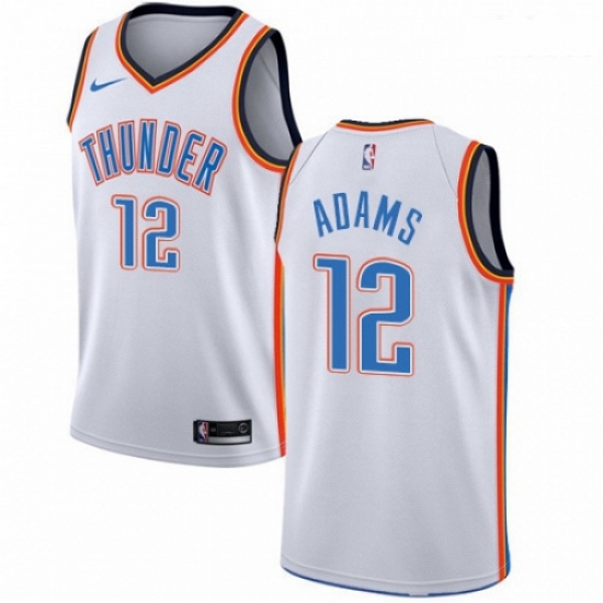 Mens Nike Oklahoma City Thunder 12 Steven Adams Authentic White Home NBA Jersey Association Edition Mens Nike Oklahoma City Thunder 12 Steven Adams Authentic White Home NBA Jersey Association Edition