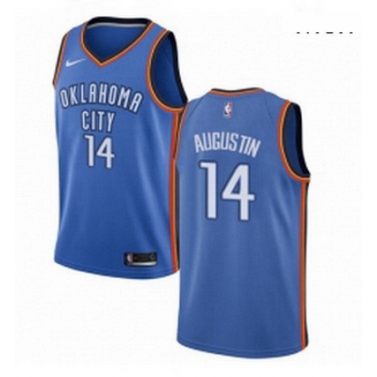 Mens Nike Oklahoma City Thunder 14 DJ Augustin Swingman Royal Blue Road NBA Jersey Icon Edition Mens Nike Oklahoma City Thunder 14 DJ Augustin Swingman Royal Blue Road NBA Jersey Icon Edition