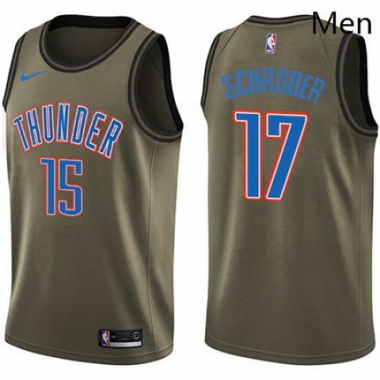 Mens Nike Oklahoma City Thunder 17 Dennis Schroder Swingman Green Salute to Service NBA Jersey Mens Nike Oklahoma City Thunder 17 Dennis Schroder Swingman Green Salute to Service NBA Jersey