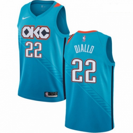 Mens Nike Oklahoma City Thunder 22 Hamidou Diallo Swingman Turquoise NBA Jersey City Edition Mens Nike Oklahoma City Thunder 22 Hamidou Diallo Swingman Turquoise NBA Jersey City Edition