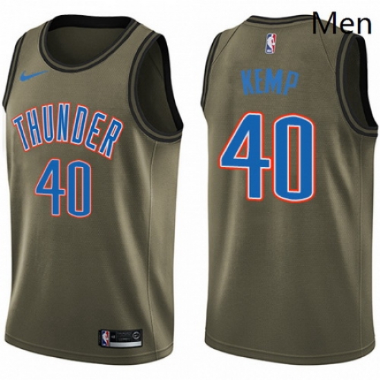 Mens Nike Oklahoma City Thunder 40 Shawn Kemp Swingman Green Salute to Service NBA Jersey Mens Nike Oklahoma City Thunder 40 Shawn Kemp Swingman Green Salute to Service NBA Jersey