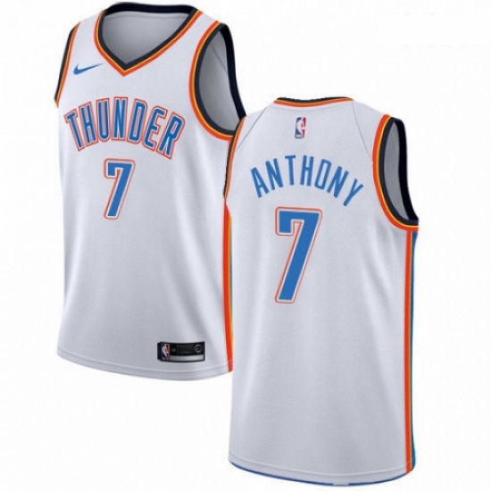 Mens Nike Oklahoma City Thunder 7 Carmelo Anthony Authentic White Home NBA Jersey Association Edition Mens Nike Oklahoma City Thunder 7 Carmelo Anthony Authentic White Home NBA Jersey Association Edition