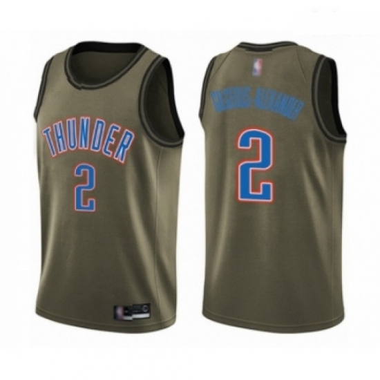 Mens Oklahoma City Thunder 2 Shai Gilgeous Alexander Swingman Green Salute to Service Basketball Jersey Mens Oklahoma City Thunder 2 Shai Gilgeous Alexander Swingman Green Salute to Service Basketball Jersey