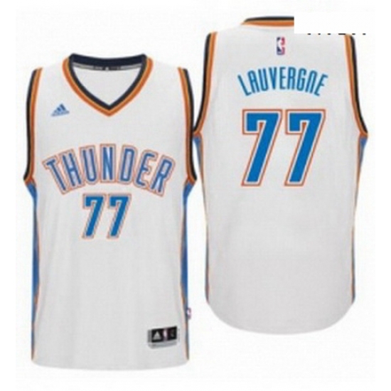 Mens Oklahoma City Thunder 77 Joffrey Lauvergne adidas White New Swingman Home Jersey Mens Oklahoma City Thunder 77 Joffrey Lauvergne adidas White New Swingman Home Jersey