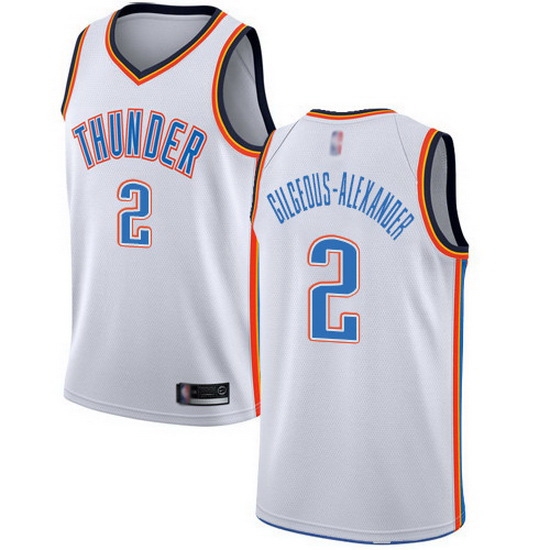 Thunder 2 Shai Gilgeous Alexander White Basketball Swingman Association Edition Jersey Thunder 2 Shai Gilgeous Alexander White Basketball Swingman Association Edition Jersey