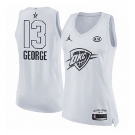 Womens Nike Jordan Oklahoma City Thunder 13 Paul George Swingman White 2018 All Star Game NBA Jersey Womens Nike Jordan Oklahoma City Thunder 13 Paul George Swingman White 2018 All Star Game NBA Jersey