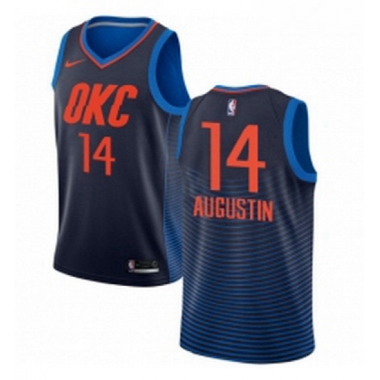 Womens Nike Oklahoma City Thunder 14 DJ Augustin Swingman Navy Blue NBA Jersey Statement Edition Womens Nike Oklahoma City Thunder 14 DJ Augustin Swingman Navy Blue NBA Jersey Statement Edition