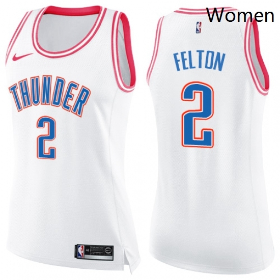 Womens Nike Oklahoma City Thunder 2 Raymond Felton Swingman WhitePink Fashion NBA Jersey Womens Nike Oklahoma City Thunder 2 Raymond Felton Swingman WhitePink Fashion NBA Jersey